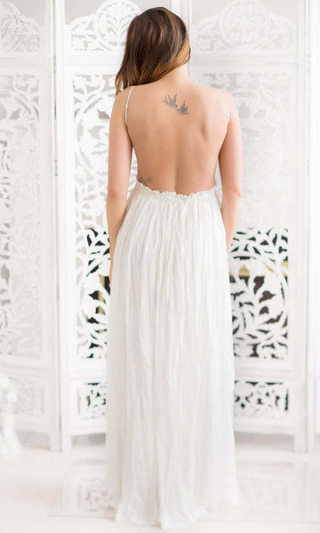 White Lace Backless Photoshoot Dress