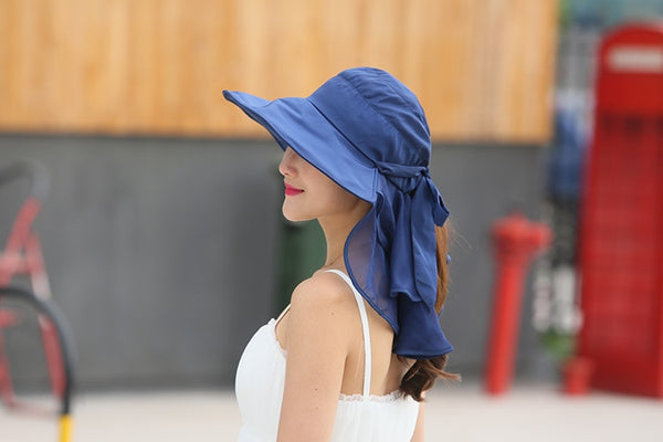 Wide Brim Sun Hat With Neck Protection