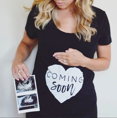 "Coming Soon" & Baby Footprints T-Shirt