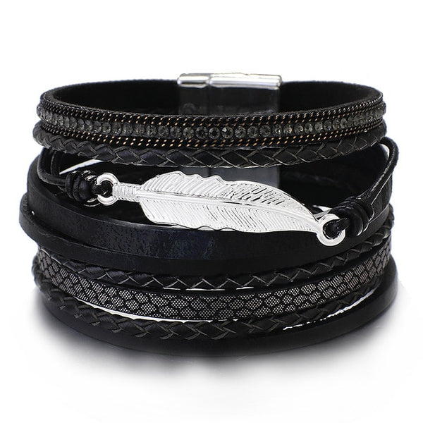 Feather Leather Bracelet
