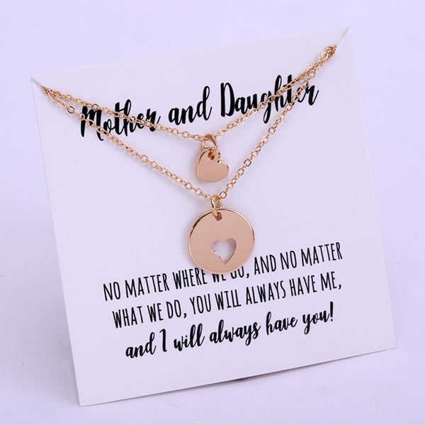 Mother and Daughter Heart Necklace