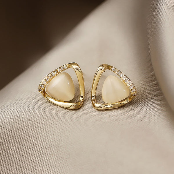 Opal Petal Stud Earrings