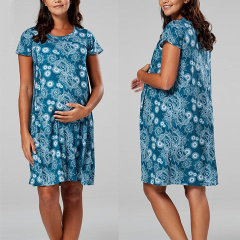 Short Sleeve Nightgown With Nursing Panel
